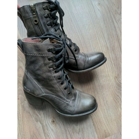 Bed Stu Judgement Graphito Grey Womens 6.5 Heeled Combat Rustic Distressed - Picture 2 of 11